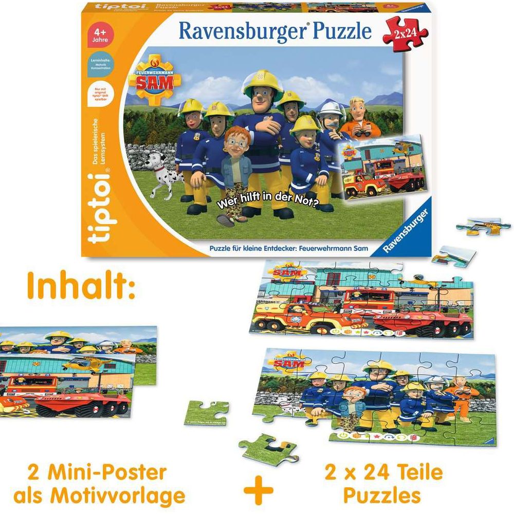 Ravensburger tiptoi® Puzzle for little explorers: Fireman Sam