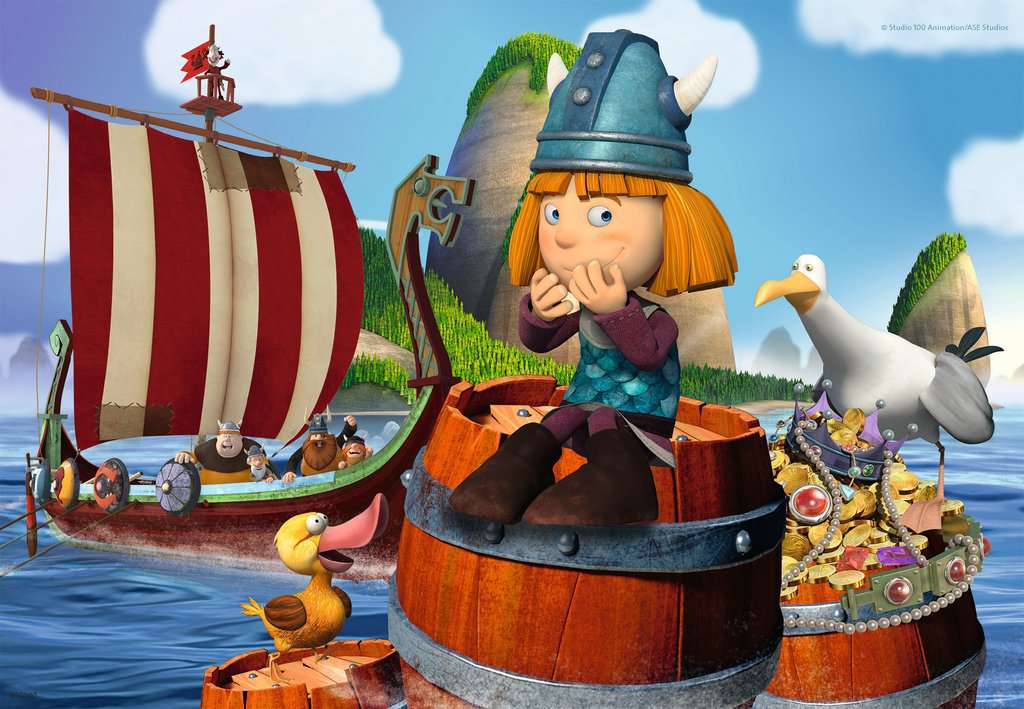 Puzzle pour enfants Ravensburger - Notre petite tête intelligente Wickie, 2x24 pièces