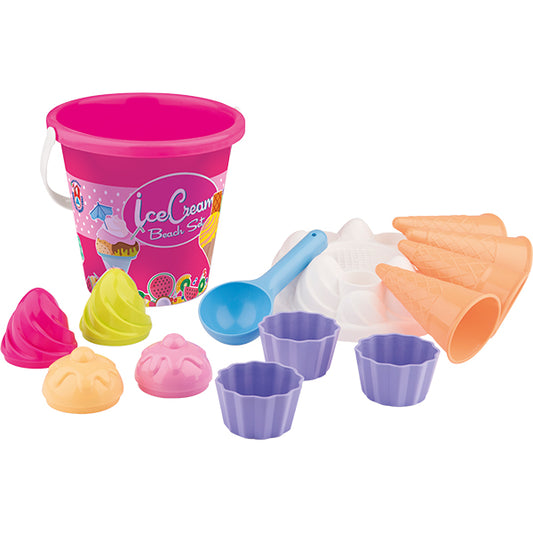 Ensemble de seaux à sable pour crème glacée Androni, assortis