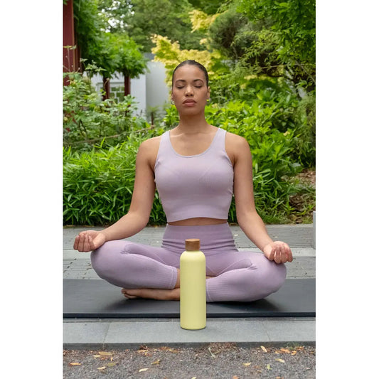 T&N Trinkflasche Edelstahl Wood Edition, 750 ml, Lemon Squeeze Yello