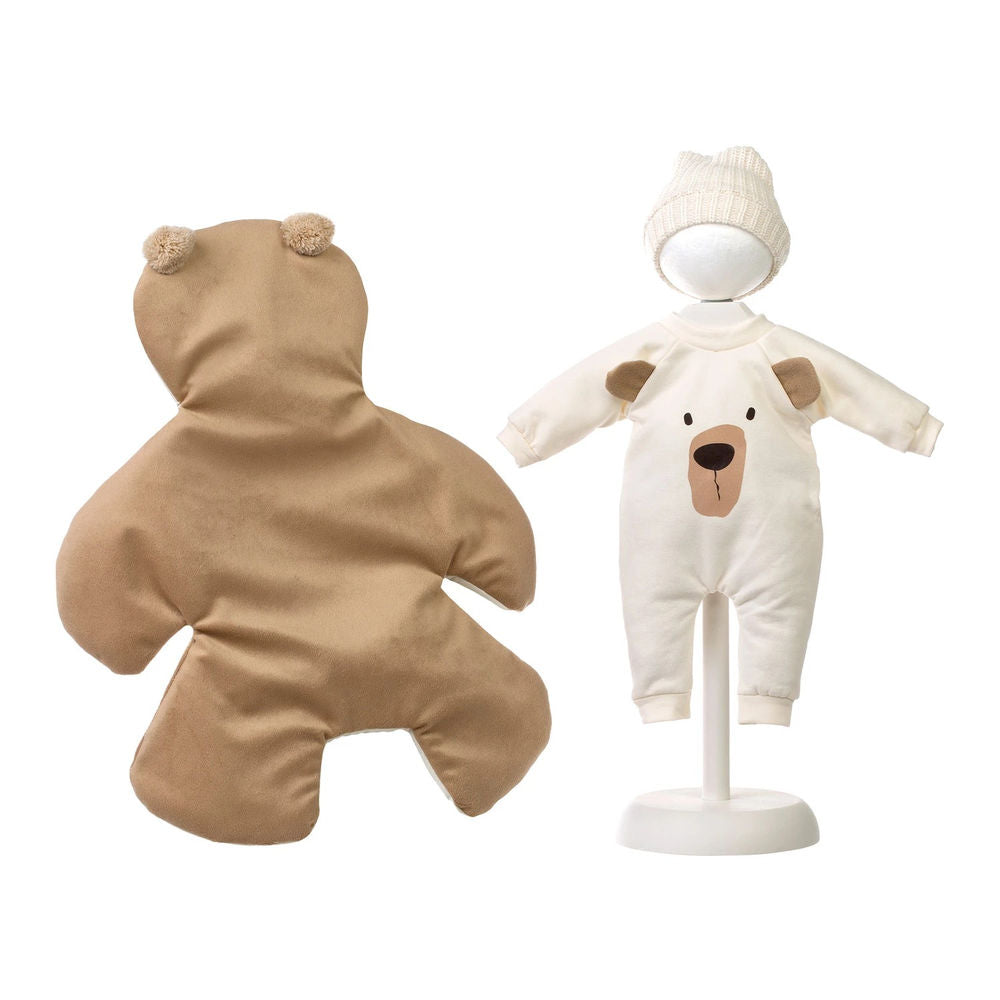 Llorens bear blanket & romper brown 36cm