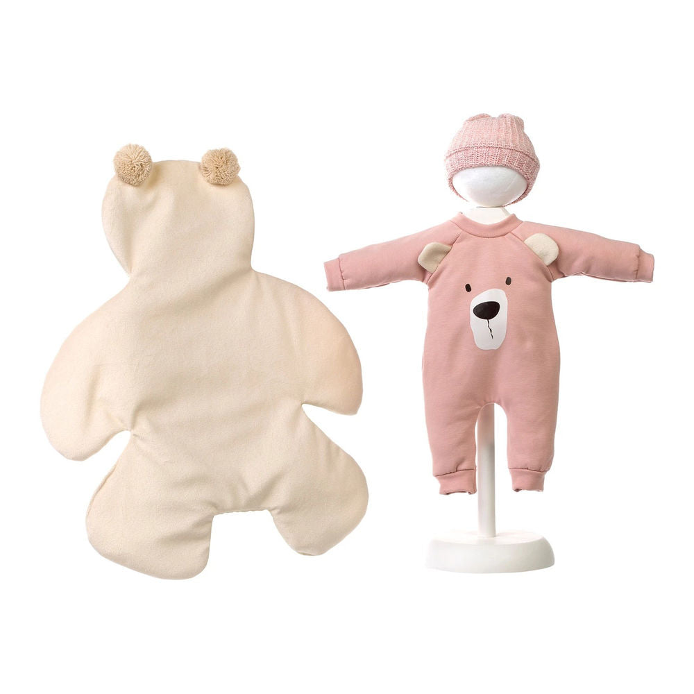 Llorens couverture ours & barboteuse rose 36cm