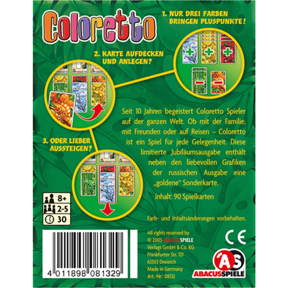 AbacusSpiele Coloretto anniversary edition limited