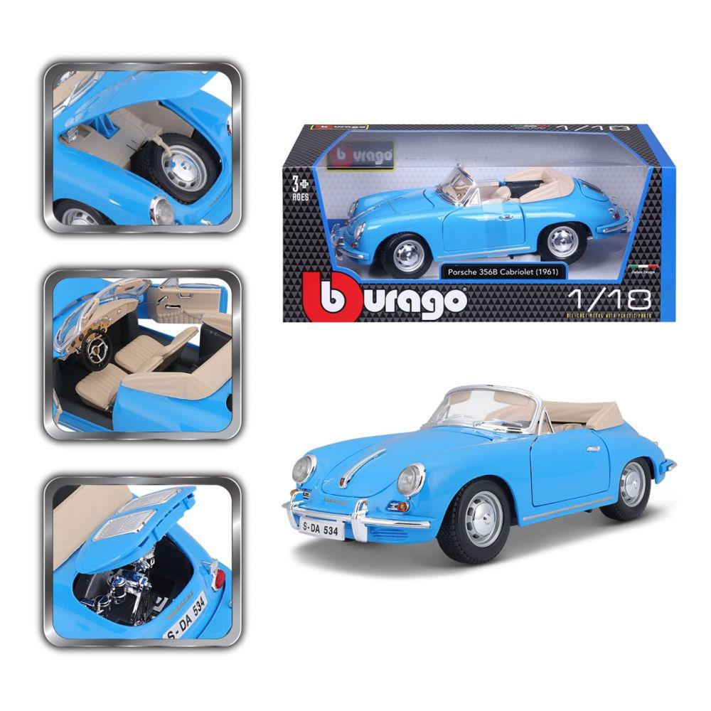 Porsche 356B Cabriolet 1961, 1:18, bleu
