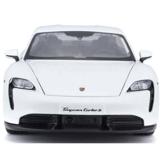 Bburago Porsche Taycan Turbo S blanche 1/24