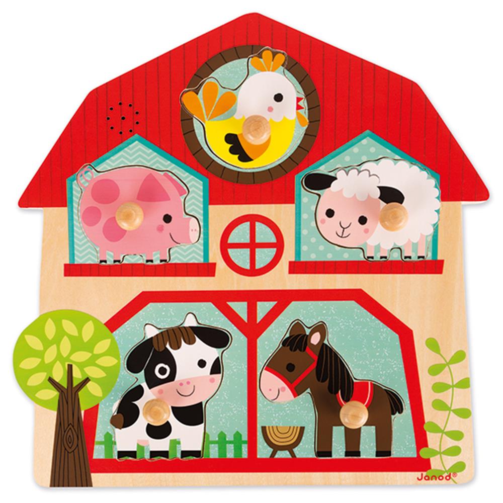 Janod puzzle musical mes amis de la ferme