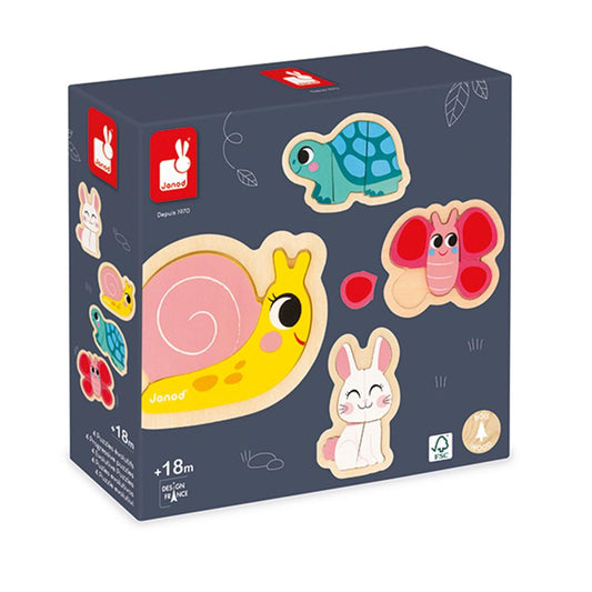 Janod 4 Puzzles Les Animaux du Jardin