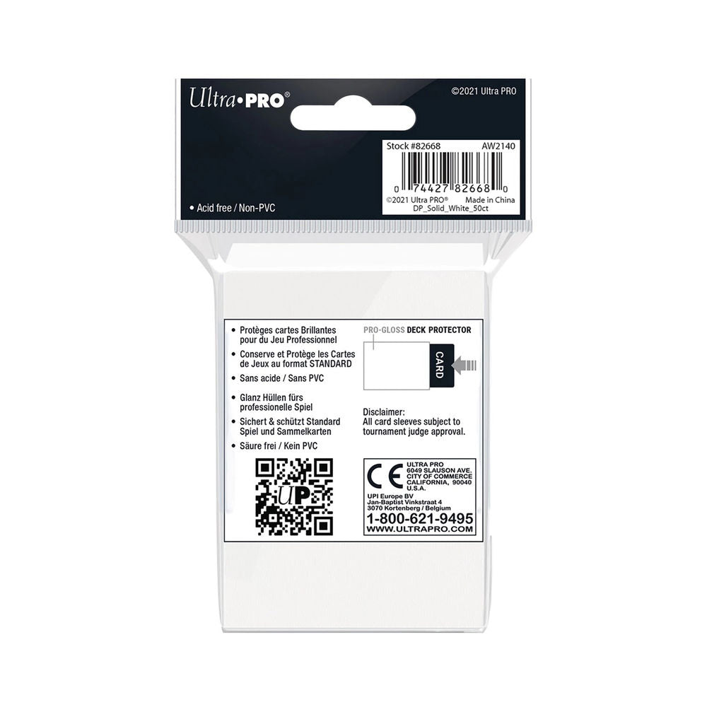 Ultra Pro White Deck Protector Standard (50) NEW SIZE