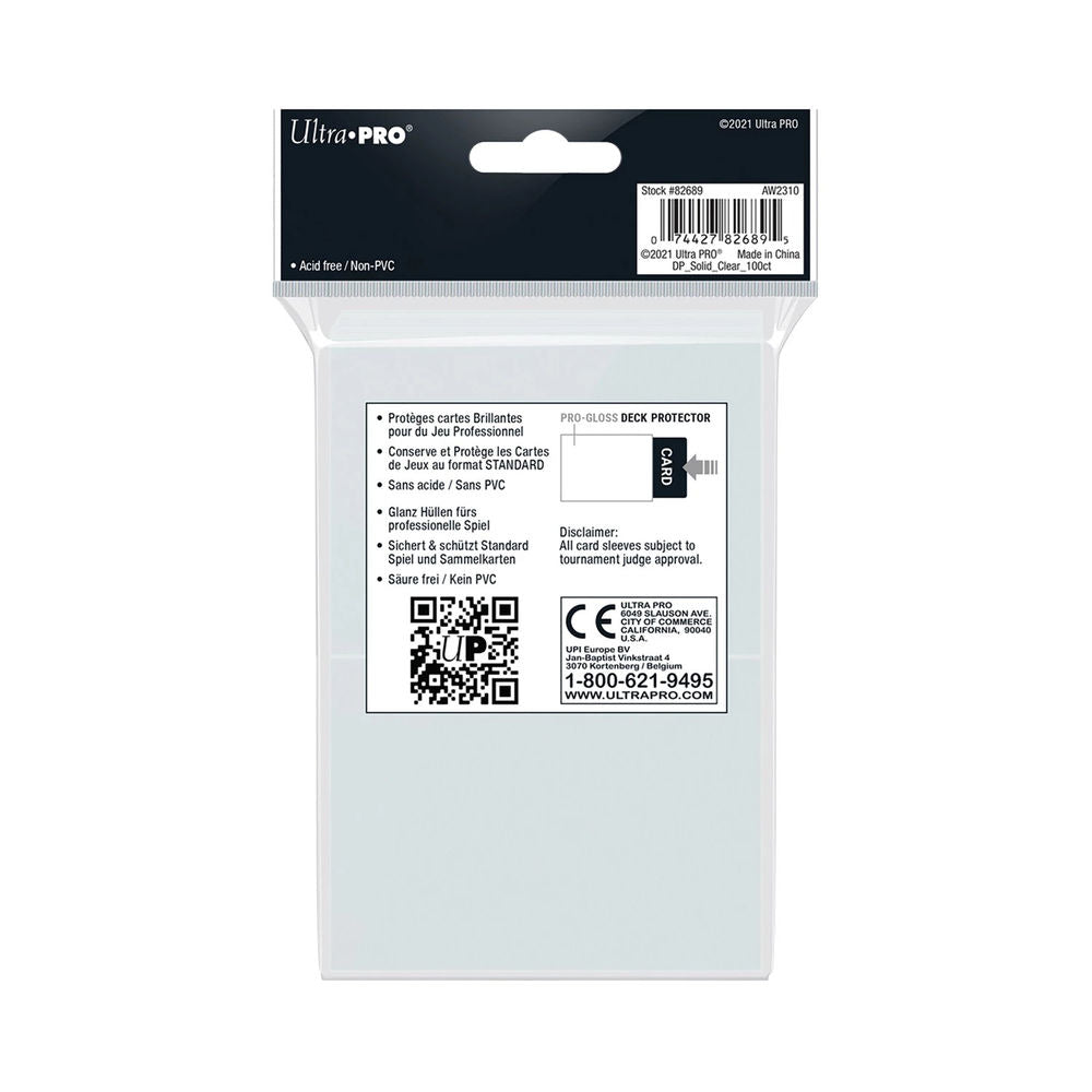 Ultra Pro Clear Deck Protector Standard (100) NEW SIZE