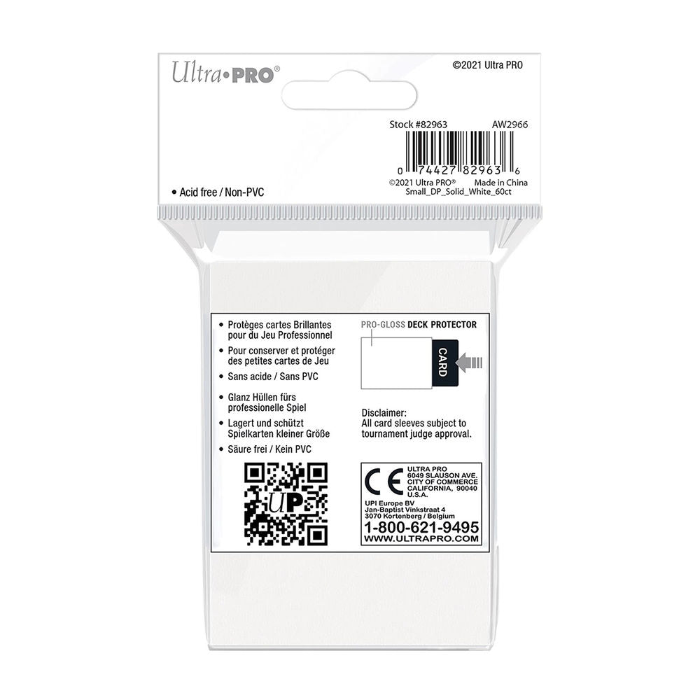 Ultra Pro White Deck Protector Small (60) NEW SIZE