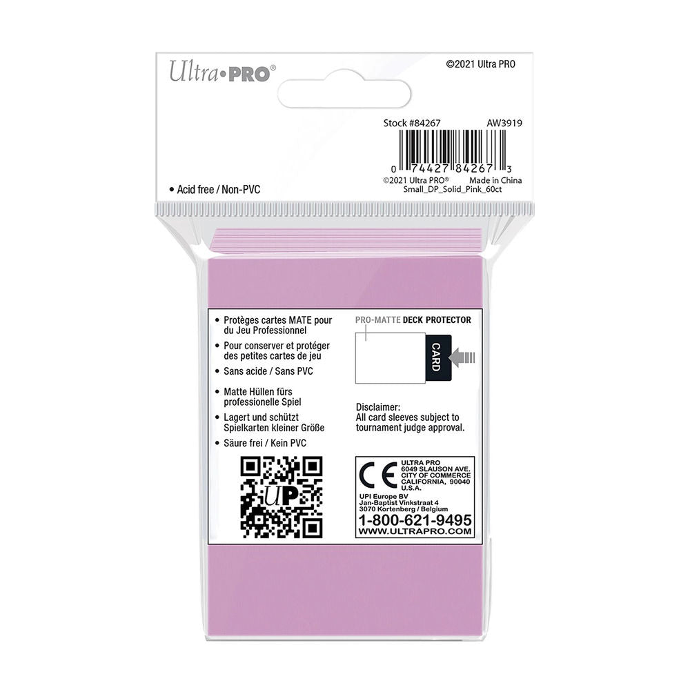 Ultra Pro Pink PRO-Matte Deck Protector Small (60)