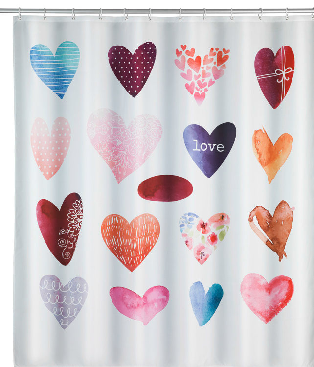 Wenko rideau de douche Amour, 180x200 cm polyester