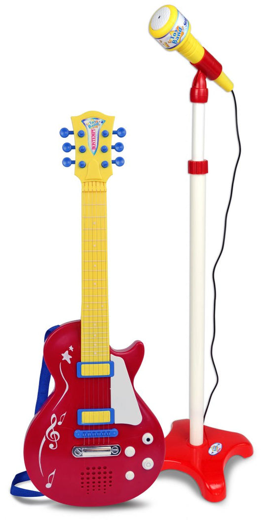 Bontempi Rockgitarre mit Standmikrofon-Verstärker