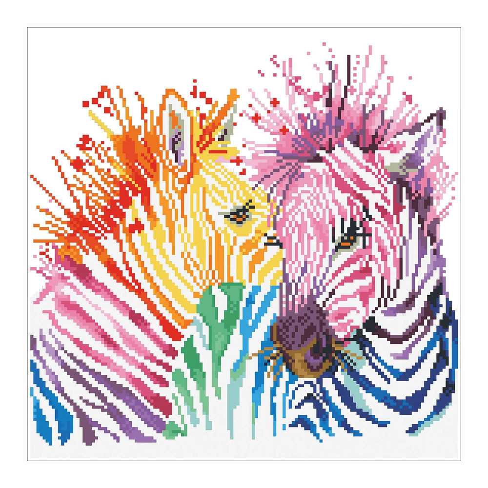 Diamond Painting Regenbogen Zebras