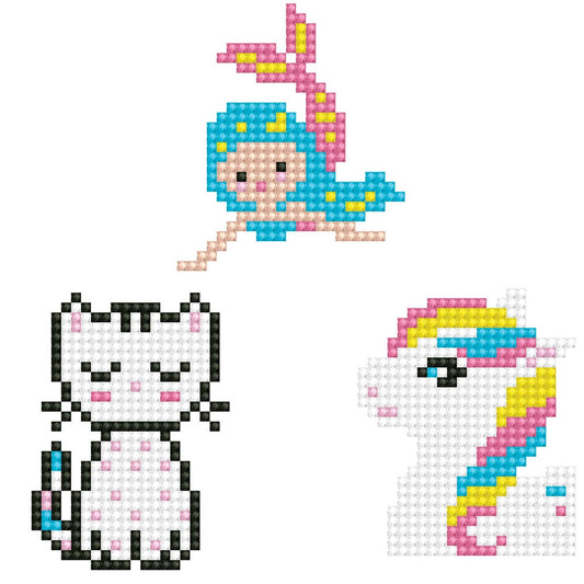 Diamond Painting Sticker Katze Meerjungfrau Pony