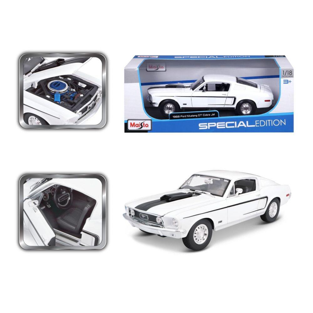 Maisto Ford Mustang GT Cobra 1968 blanche 1/18