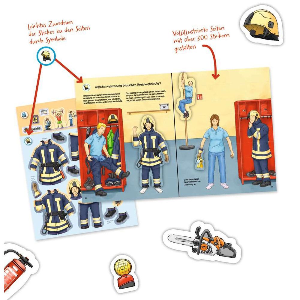 Ravensburger Pourquoi ? Pour quelle raison? Pourquoi? Livre d'autocollants : pompiers
