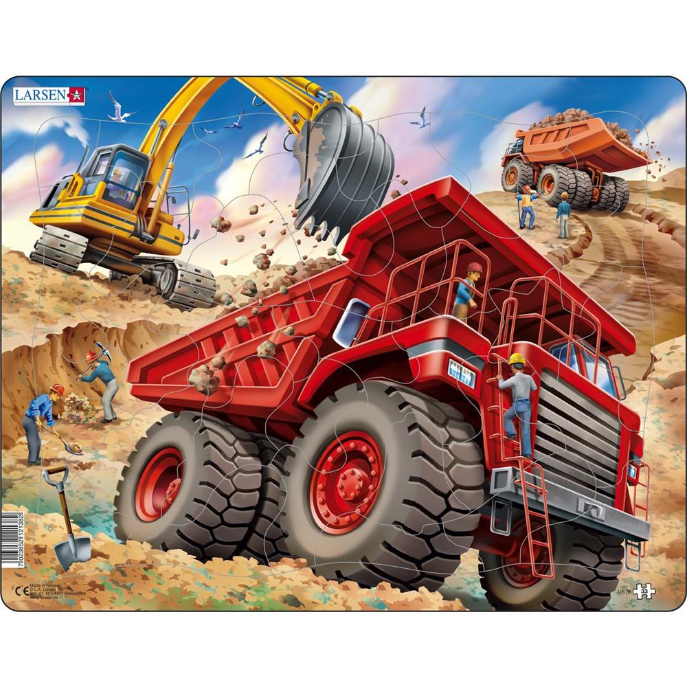 Larsen puzzle camion à benne géante, 33 pièces