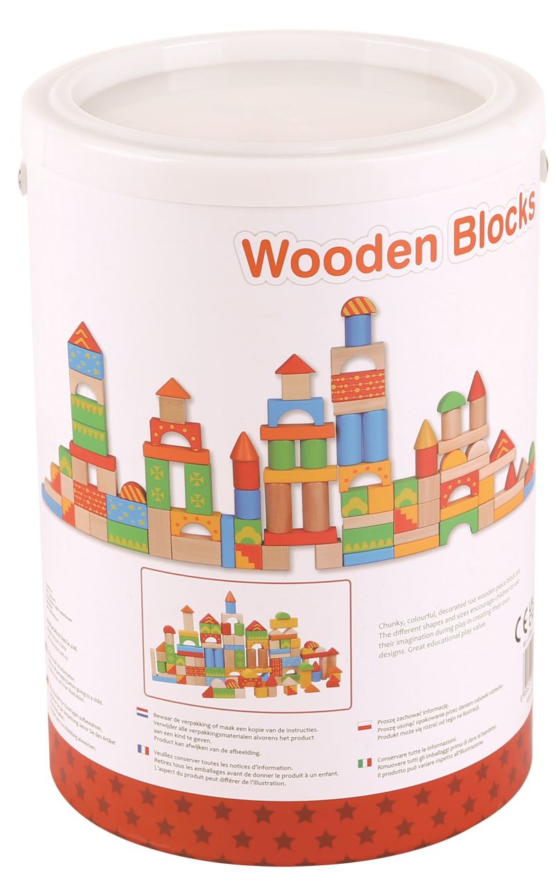Spielba wooden building blocks, 100 pieces