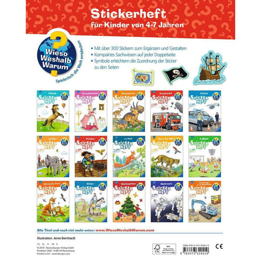 Ravensburger Pourquoi ? Pour quelle raison? Pourquoi? Livre d'autocollants : Pirates