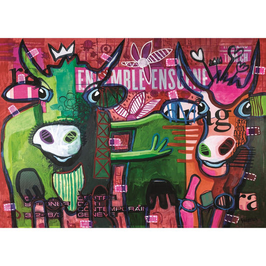 Heye Puzzle Striped Cows Standard 1000 pieces