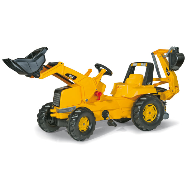 RollyToys Junior Pedal Tractor CAT with Front Loader & Rear Excavator