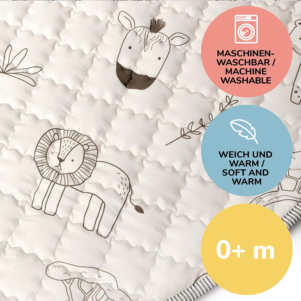 Tapis de jeu matelassé Hakuna Mat, Ø 1,5 m, Animaux Safari