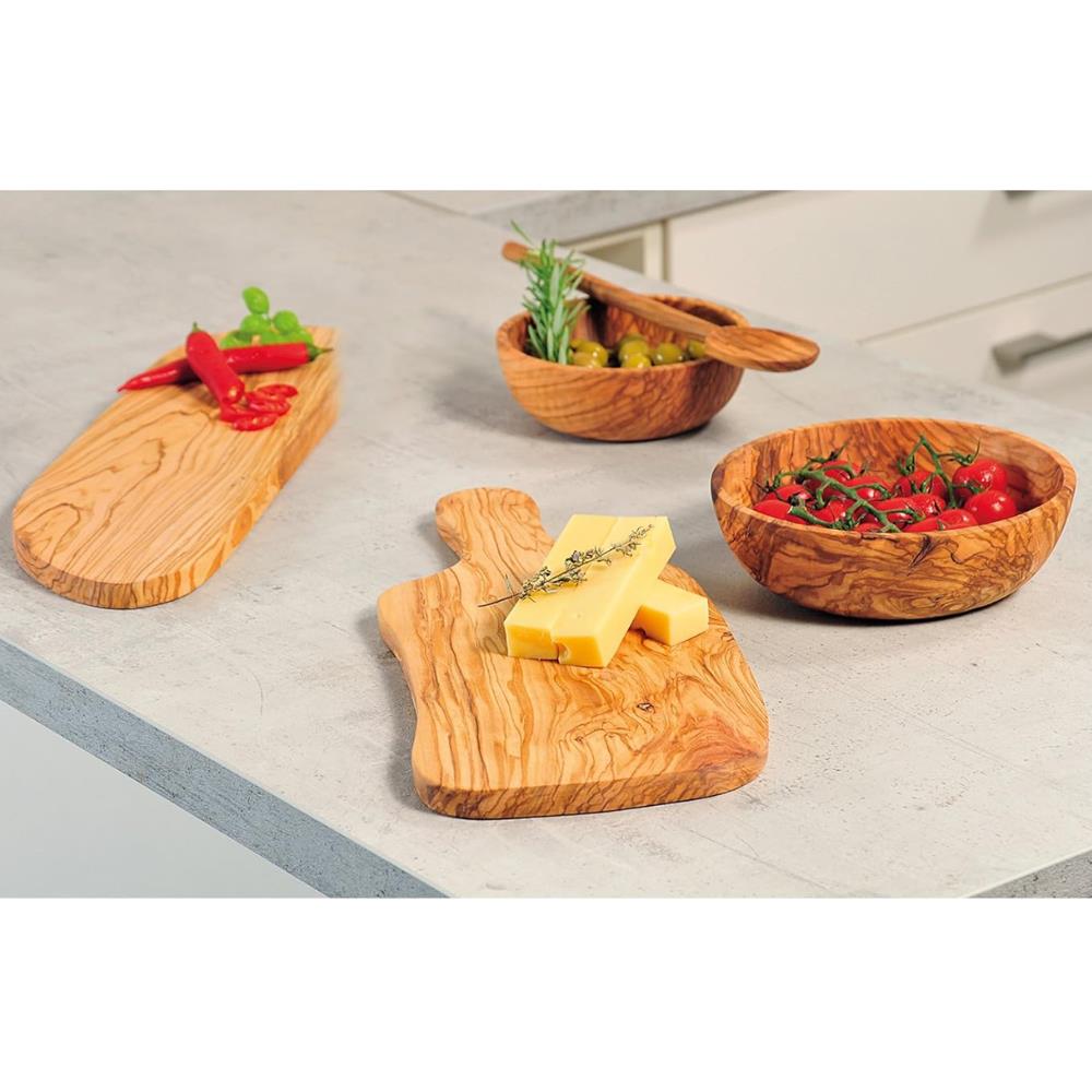 Kesper cutting & serving board olive wood with handle