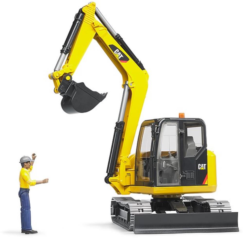 Bruder Cat mini excavator with construction worker