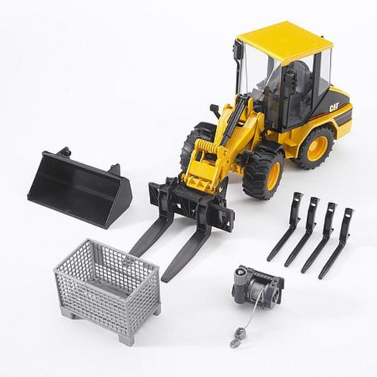 Treuil Bruder et fourches de chargeur frontal