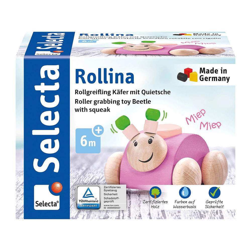 Selecta jouet de préhension Rollina rose 7,5cm