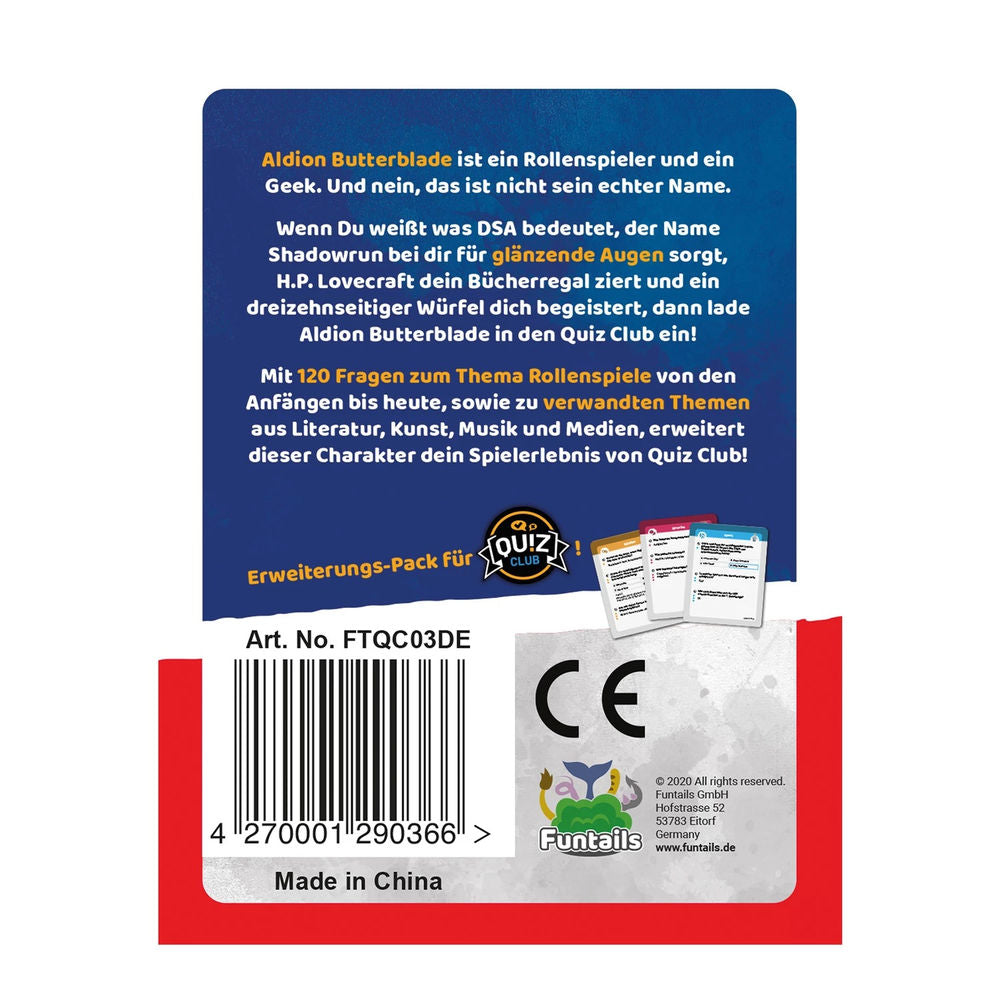 Pack de personnages Hutter Trade Quiz Club Jeu de rôle et connaissances geek (d)