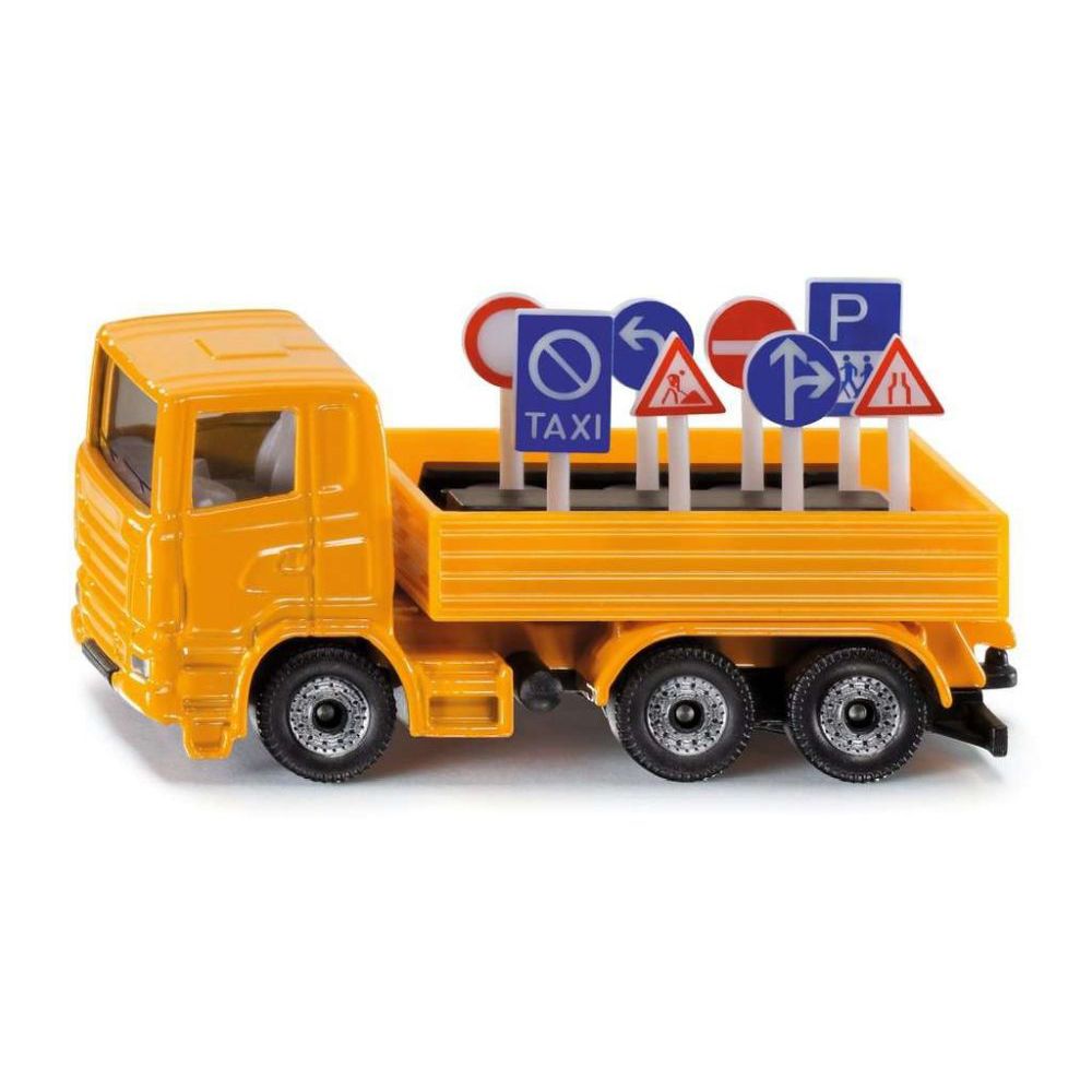 Camion Siku avec panneaux de signalisation