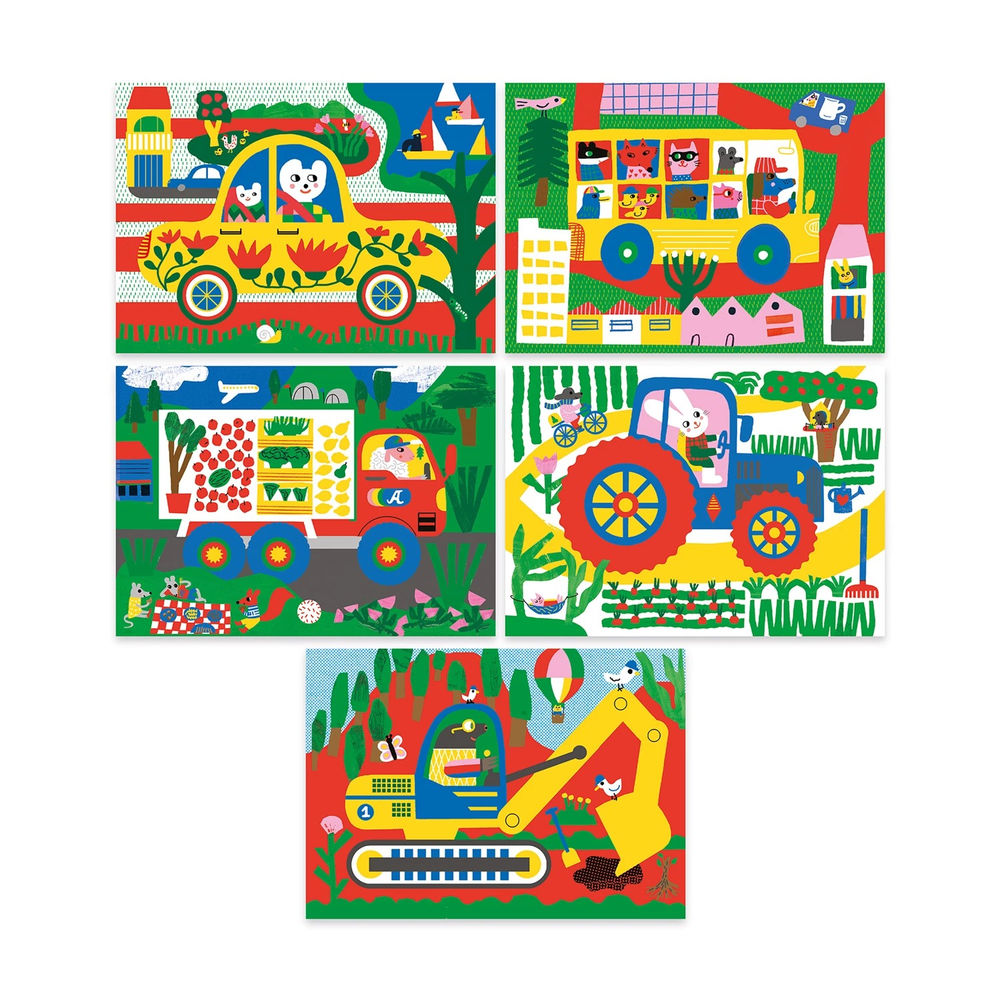Djeco Scratchbilder Fahrzeuge entdecken