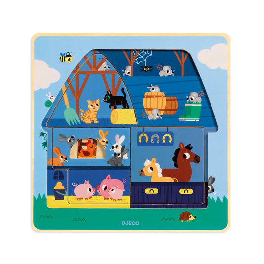 Djeco layer puzzle Chez Moo
