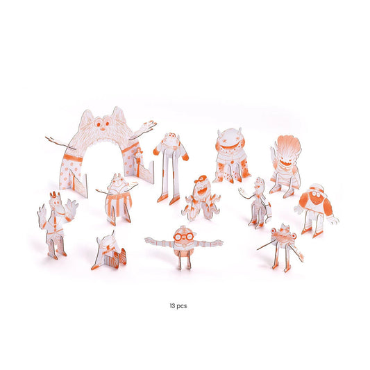 Djeco 3D Bau- & Malset Monster