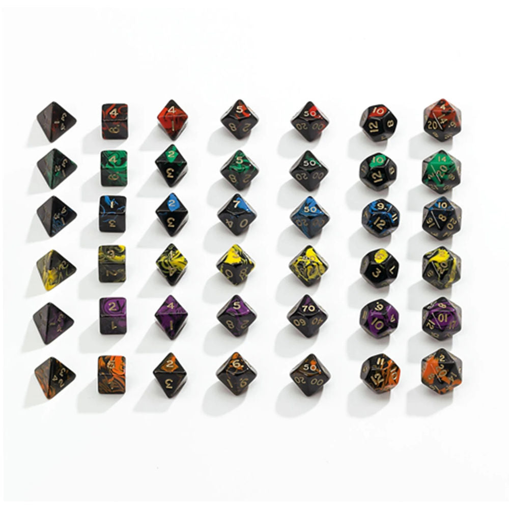 Philos Dice - oblivion - blue - bag of 7