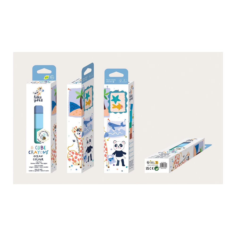 Wachsmalkreide Würfel blau-grün