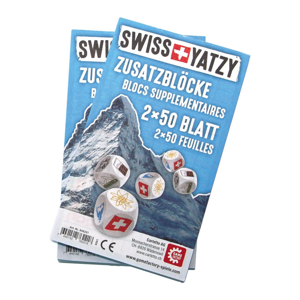 Gamefactory Swiss Yatzy blocs supplémentaires 2x50 feuilles