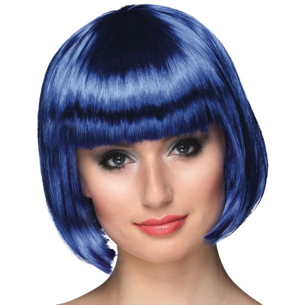 Perruque de carnaval Cabaret, bleue