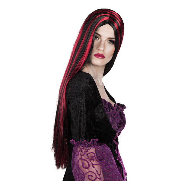 Carnival wig witch black & red
