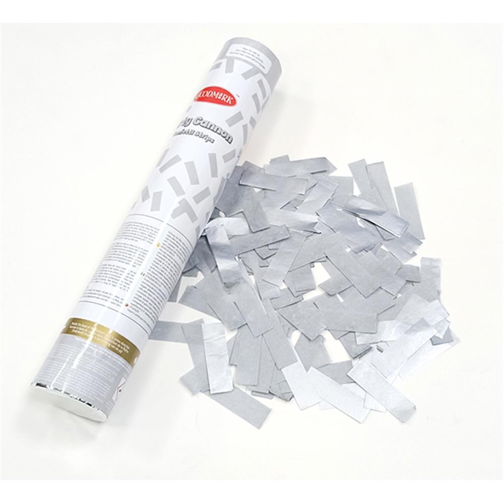 Canon de fête de carnaval argent, 30 cm