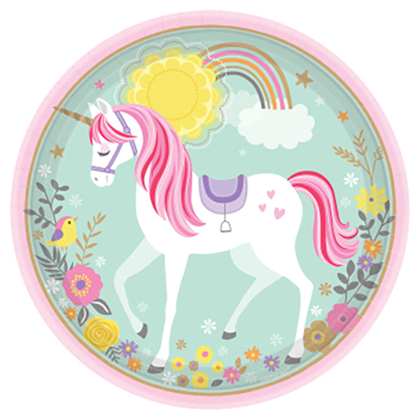 Amscan 8 assiettes Licorne Magique 23cm