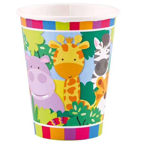 Amscan 8 gobelets en carton 270 ml jungle