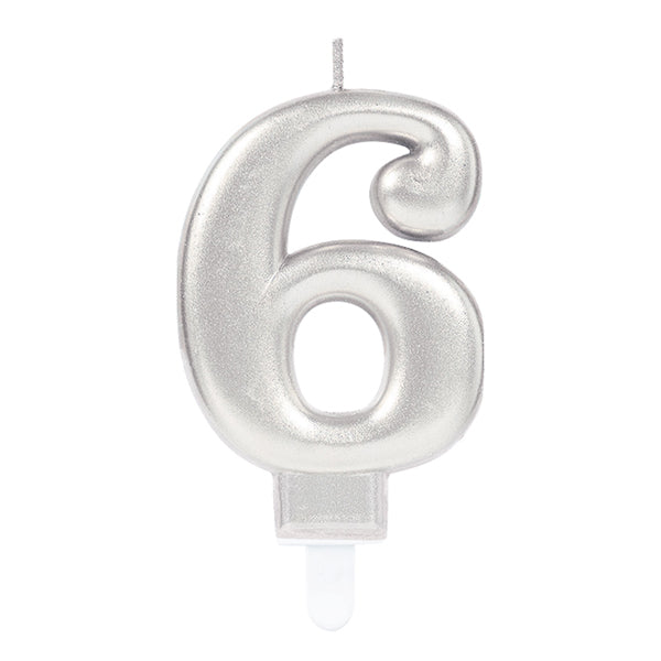 Amscan number candle 6 silver
