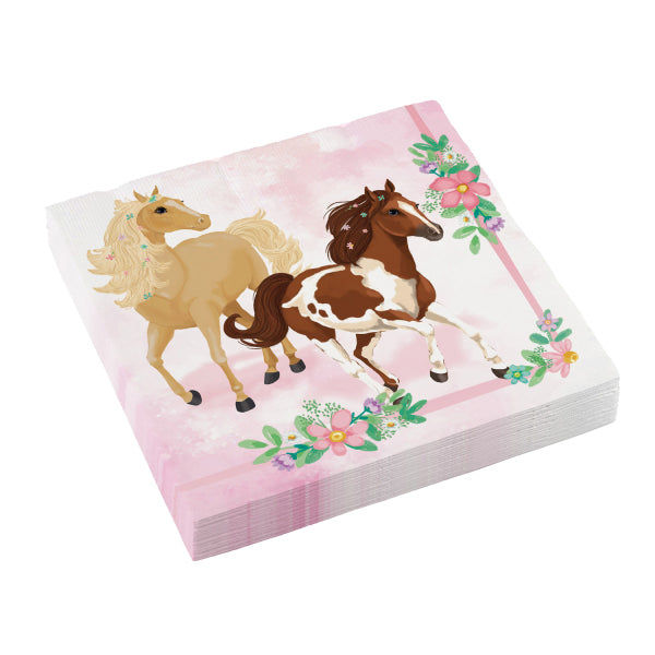 Amscan 20 serviettes chevaux, 33 cm
