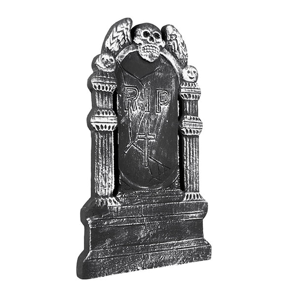 Carnival decoration gravestone flying skull