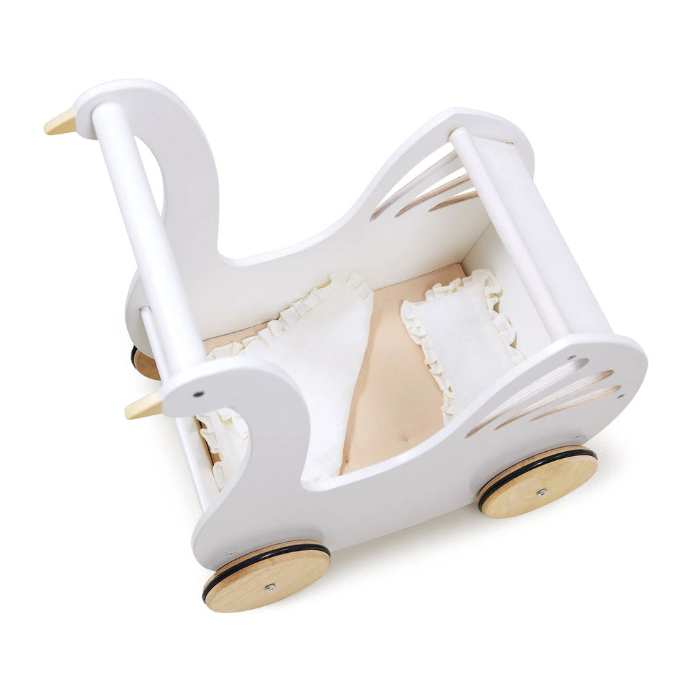 Doll's pram swan with accessories