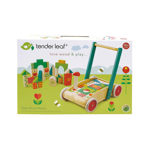 Tenderleaftoys baby walker with blocks