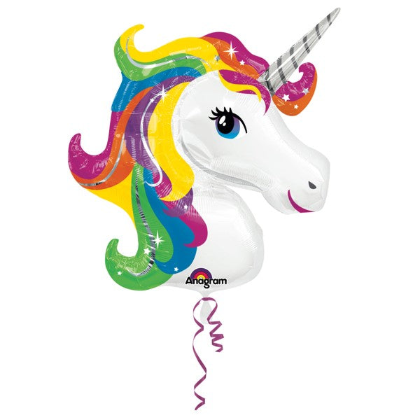 Amscan Folienballom Rainbow Einhorn, 83 x 73 cm